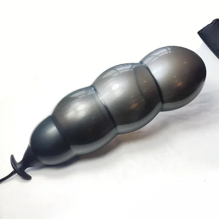 Super Long 5 Beads Inflatable Anal Plug Silicone Column Expandable Big Butt Plug Dildo Pump Ass Dilator Bdsm Sex Toy for Couples