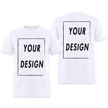 100% Cotton Custom T Shirt Make Your Design Logo Text EU Size for Men and Women Front Back Both Side Personalized Tshirt