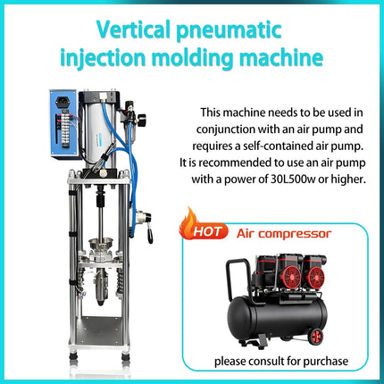 20g Mini Vertical Plastic Injection Molding Machine 350℃ 110V/220V for Small Production Mold Maker for Polymer ABS PVC USB Toy
