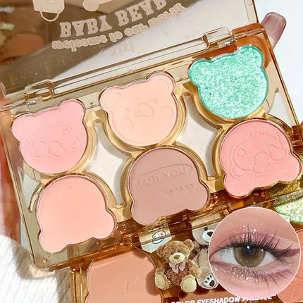 XIXI 6-Color Eyeshadow Palette Glitter & Matte Finishes for Y2K Inspired Smoky Eye Makeup Looks