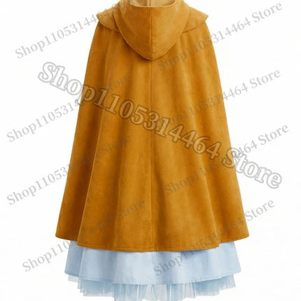 2026 Fantasia Holly Wheeler Cosplay Girls Blue Dress Brown Cloak Suits Monster Things Season 5 Roleplaying Carnival Outfits