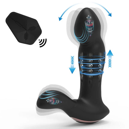 Remote Control Thrusting Vibrating Anal Expansion Prostate Massager Wiggling Anal Vibrator Butt Plug Adult Sex Toy for Men