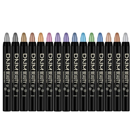 16 Colors Pearlescent Eyeshadow Sticks High Pigmented Eyeshadow Pencil Glitter Waterproof Long-Lasting Eye Makeup Non-Smudged