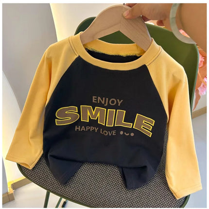 New Autumn Girls and Boys Long Sleeve T-shirt Base Shirt Letter Korean Style Children Clothing