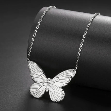 Lucktune Gold Color Butterfly Pendant Necklace Women's Stainless Steel Necklace Fashion Animal Jewelry Party Gifts Wholesale