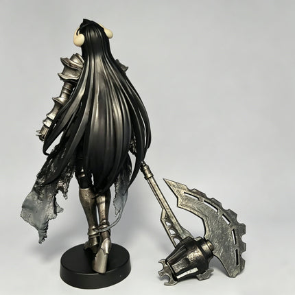 Overlord Armor Ver Figure 24cm Long Hair Demon Horns Battle Axe Statue Anime Model Heavy Metal Texture Armor Knight Figure