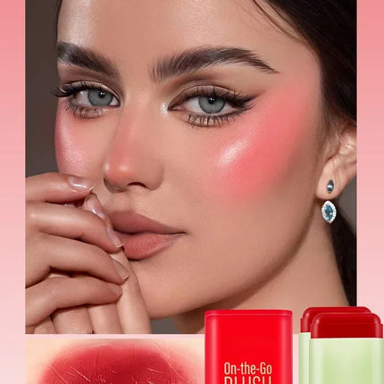 Multi-function Blush Stick Natural Cheek Face Rouge Blusher Cream Lasting High Color Rendering Brightening Skin Tone Waterproof