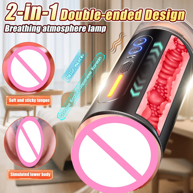 Automatic Male Masturbator Vibration Sex Machine Sexy Moan Penis Masturbation Cup Pocket Pussy Penis Training Sex Toys For Men
