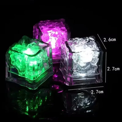 6PCS Luminous LED Ice Cube Colorful Bathtub Light Up Toy Party Supplies Waterproof Glowing Cube Kids Bath Toy Birthday Xmas Gift