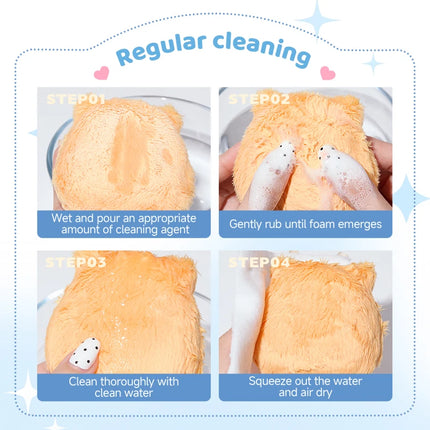 Cute Soft Plush Powder Puff Comfortable Skin-friendly Flocking Material Thick Large Powder Puff for Loose Powder Setting Makeup