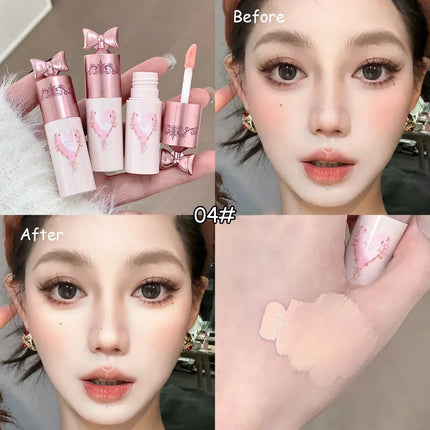 White Pink Liquid Brightening Concealer Matte Face Highlight Stick Cover Acne Spot Dark Circles Moisturizing Concealer Makeup