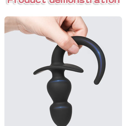 Leather Puppy Play Dog Glove Dog Paw Print Padded Fist Mitt Fetish BDSM Bondage Slave Roleplay Glove with Dog Tail Plug Sex Toys