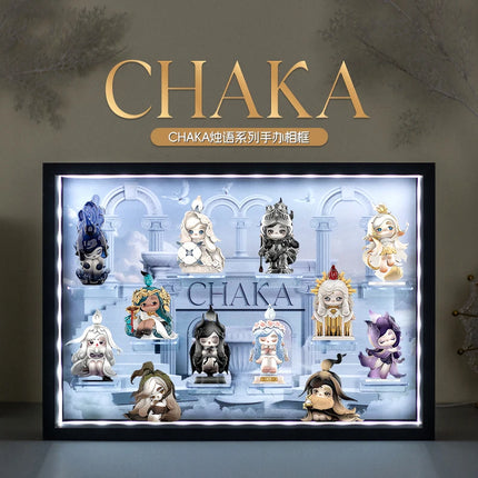 CHAKA Candle Whisper Series Display Box Wooden Acrylic LED Showcase Blind Box Figures 48×8.8×34 cm 13 Preset Slots Hidden Spot
