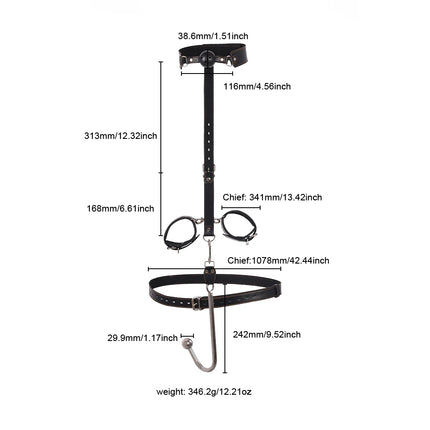 BDSM Sex Toys Adjustable Size Leather Collar Neck Bondage Kit Anal Hook Metal Butt Plug MAdult Games Couple Flirt Sex Toys