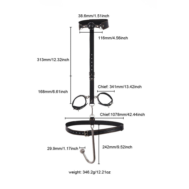 BDSM Sex Toys Adjustable Size Leather Collar Neck Bondage Kit Anal Hook Metal Butt Plug Adult Games Couple Flirt Sex Toys