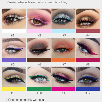 Waterproof Matte Liquid Eyeliner Long Lasting Quick Dry Non Smudging UV Luminous Gel Makeup for Smokey Eyes