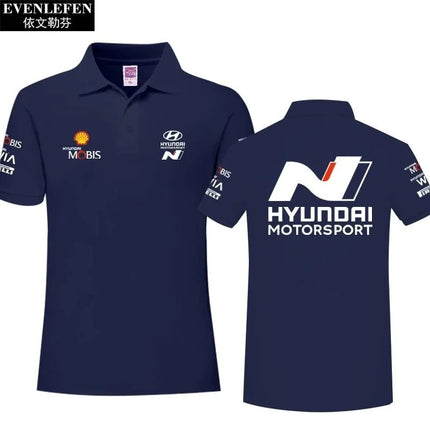 Summer Short Sleeved Polo Shirt Casual Men's Printed Fashionable Top For Hyundai I20 I30 Elantra Kona Sonata N Line Performance