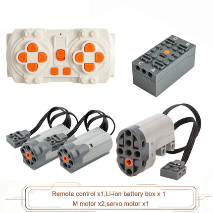 MOC Blue-tooth APP Remote Control Set - Rechargeable Battery Box Motor Set Speed Controller for PF Building Block Modifications