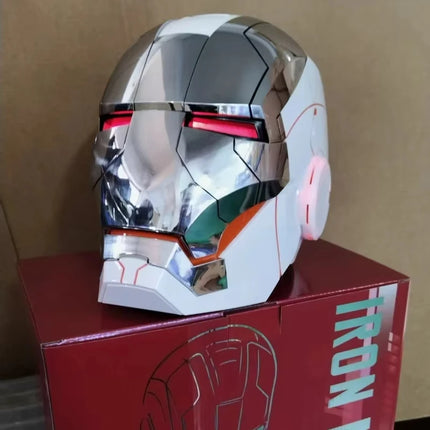Silver Red MK5 pro Max Helmet Collectible Ornament - Voice Remote Control Automatic Functions Upgrade Version Ideal Gift