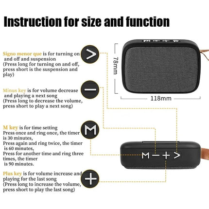 G2 Portable Bluetooth Speaker, Mini Wireless Loudspeaker, 3D Stereo Surround HiFi Sound Box Outdoor Wireless Column Music Player