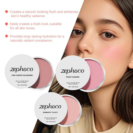 Pink Sakura Cream Blush Makeup Natural Cheek Tint Long Lasting Hydrating Lightweight Blusher Stick  Smooth Comfortable to Wear
