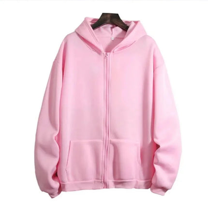 Loose Hoodie Women's Autumn Winter Large Size Zipper Open Cardigan Top Comfortable Breathable Streetwear Style Casual Sweatshirt