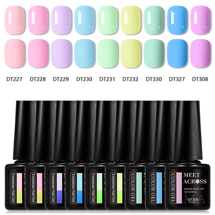 9pcs Macaron Color Gel Nail Polish Set HEMA TPO FREE Semi Permanent Soak Off UV Gel Varnish For Spring Summer Nail Supplies DIY