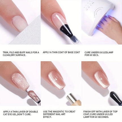 XEIJAYI 6Pcs 15ml cat eye Nail Gel polish set Semi Permanent Nail Art Soaking UV LED Nail Salon DIY Nail Salon Gel