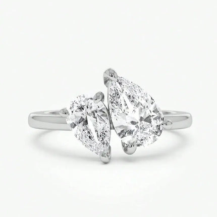 925 Sterling Silver Simplicity Classic Zircon Water Drop Ring For Women Engagement Wedding Luxury High Quality Fine Jewelry