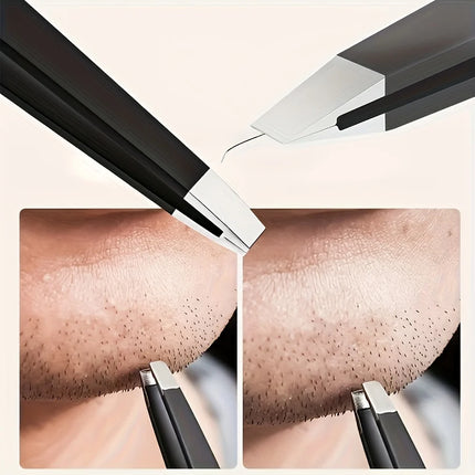 4pcs Precision Stainless Steel Tweezers Set for Eyebrow Grooming, Facial Hair Removal Ingrown Hair, Splinter & Tick Removal