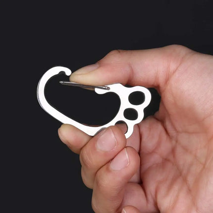 Creative Big Feet Key Chain Silver Color Metal Car Key Ring Holder for Men Women Waist Hanged Keyholder with 4 Keyrings Y55
