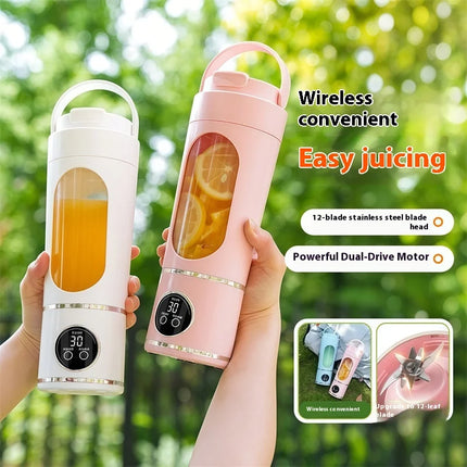 2026 New Upgrade New Household Charging MINI Portable Juice Maker Blender 700ML Large Capacity Digital Display Juice Cup 12-Blad