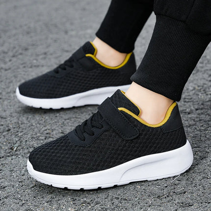 Boys' Breathable Running Shoes Lightweight Girls' Sports Shoes Seasonal Outdoor Children's Black Mesh Breathable Casual Shoes
