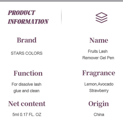 Eyelash remover pen  non irritating and alcohol free 5ml/0.17fl.oz  each easy to carry and use contain 3 flavor to choose