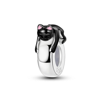Charms 925 Sterling Silver Cute Cat Collection Charms Beads Paw Print Pendant Beads Fit Original DIY Bracelet Gift Women Jewelry