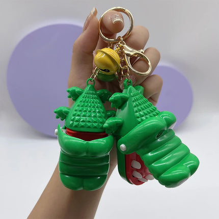 Funny Cute Cartoon Mouth Tooth Alligator Hand Keyring Children's Toy Biting Crocodile Game Keychain Women Men Gift Bag Pendant
