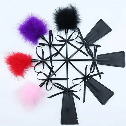New 1PC Leather Spanking Paddle Tickling Bondage Play Whip Erotic Punishment Sex Toy for Couples Women Lover Bondage Erotic