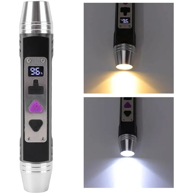 ABVJ-Dual Light USB Rechargeable LED Flashlight, Jade Appraisal Gem Identification Torch Tester Lamp,For Jewelry, Beeswax
