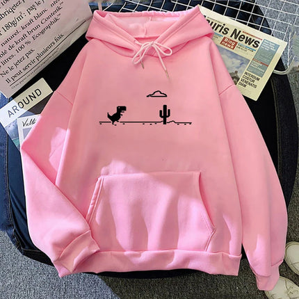 Network Malfunction Little Dinosaur Hoody Men Women New Thicken Pullover Hoodie Cute Pocket Sweatshi Loose Casual Unisex Hoodies