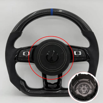 For Golf 7 7.5 GTI GTD GTE R 2013-2020 Polo GTI Tiguan Passat DSG shell leather and Alcantara Horn cover, steering wheel cover