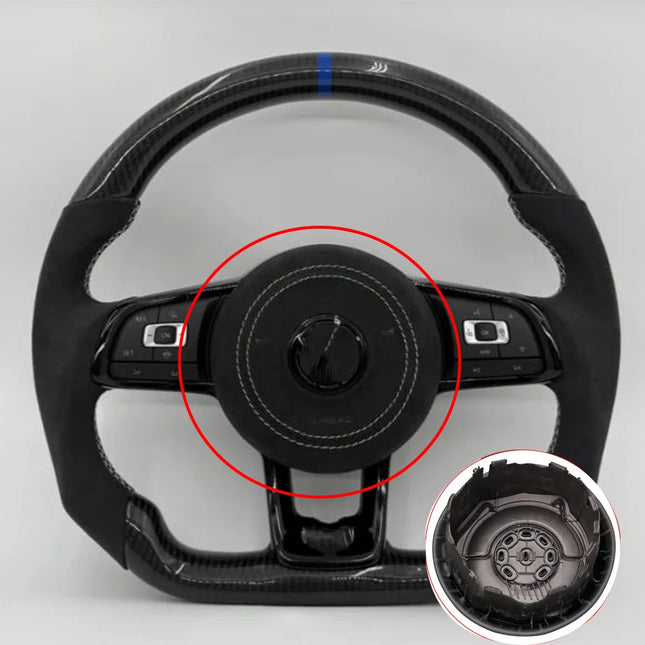 For Golf 7 7.5 GTI GTD GTE R 2013-2020 Polo GTI Tiguan Passat DSG shell culeather and Alcantara Horn cover、steering wheel cover