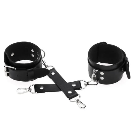 Adult Sex Games Products Punk Gothic Leather Cross Buckle Tied Shackles Sex Products Handcuffs for Sex