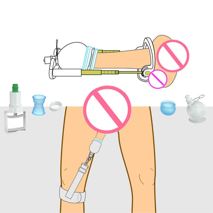 New Penis Enlargement Device Cock Master Extender Penis Enlargement Stretch Clamp Vacuum Cup Men Penis Growth Traction Device