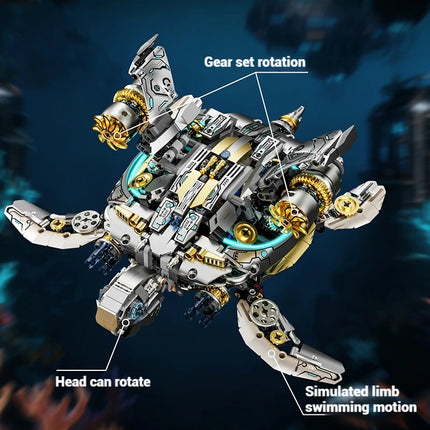 13097 Mechanical Turtle Building Blocks DIY MOC Model Desktop Decor Adult Collectible Gift Birthday Holiday 1277PCS