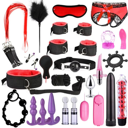 Leather BDSM Kit Handcuffs Sex Toys Games For Couples Body Harness Cuffs Bondage Straps Erotic Adult Sex Toys for Party Sexy