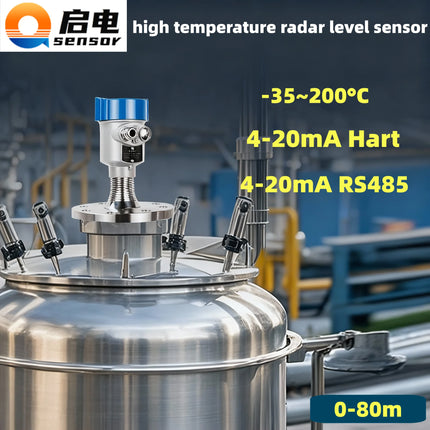 High-Temperature Radar Level Sensor DC24V RS485 4-20mA Hart Radar Level Meter for Water, Liquid, Oil Tank Level Measuring Tool