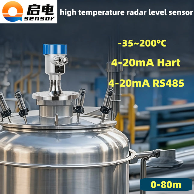 high temperature Radar Level Sensor DC24V RS485 4-20mA Hart Radar Level Meter for Water Liquid Oil TanK Level Measuring Tool