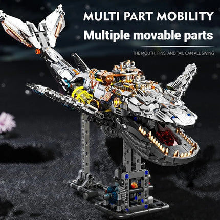 13059 Electric Whale Building Blocks DIY Mechanical Ocean Model STEM Home Decor Birthday Christmas Gift Kids Adults 1388PCS