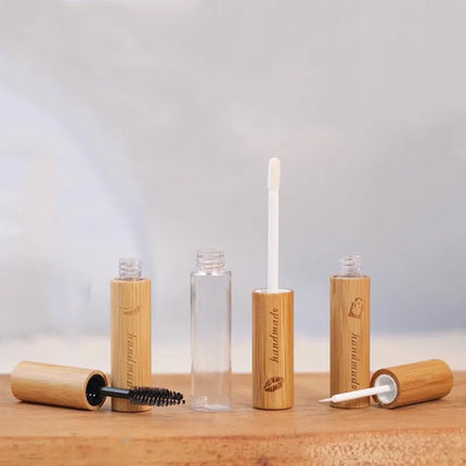 Natural Health Bamboo Lip Gloss Glaze Tube Eyelash Mascara Bottle High-grade Eyeliner Container DIY Nail Edge Oil Empty Tube