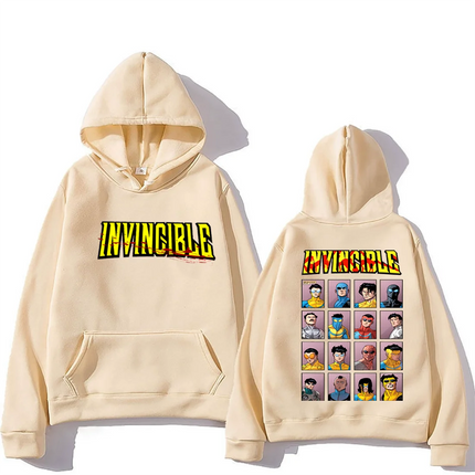 Invincible Mark Superhero Double Sided Printed hoodie Men Women's harajuku clothing Fleece Long Sleeve Anime hip hop streetwear